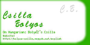 csilla bolyos business card